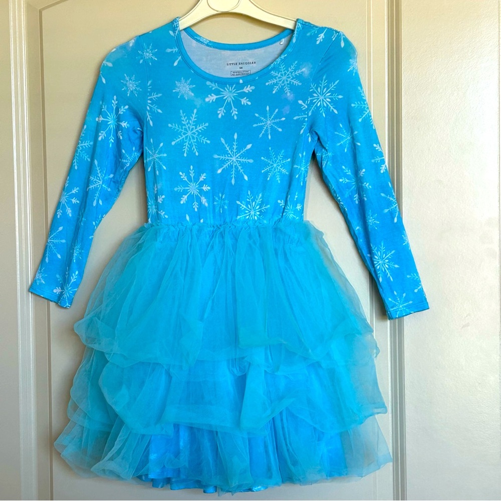 5/6 Little Snuggles Bamboo Snowflake Tulle Dress